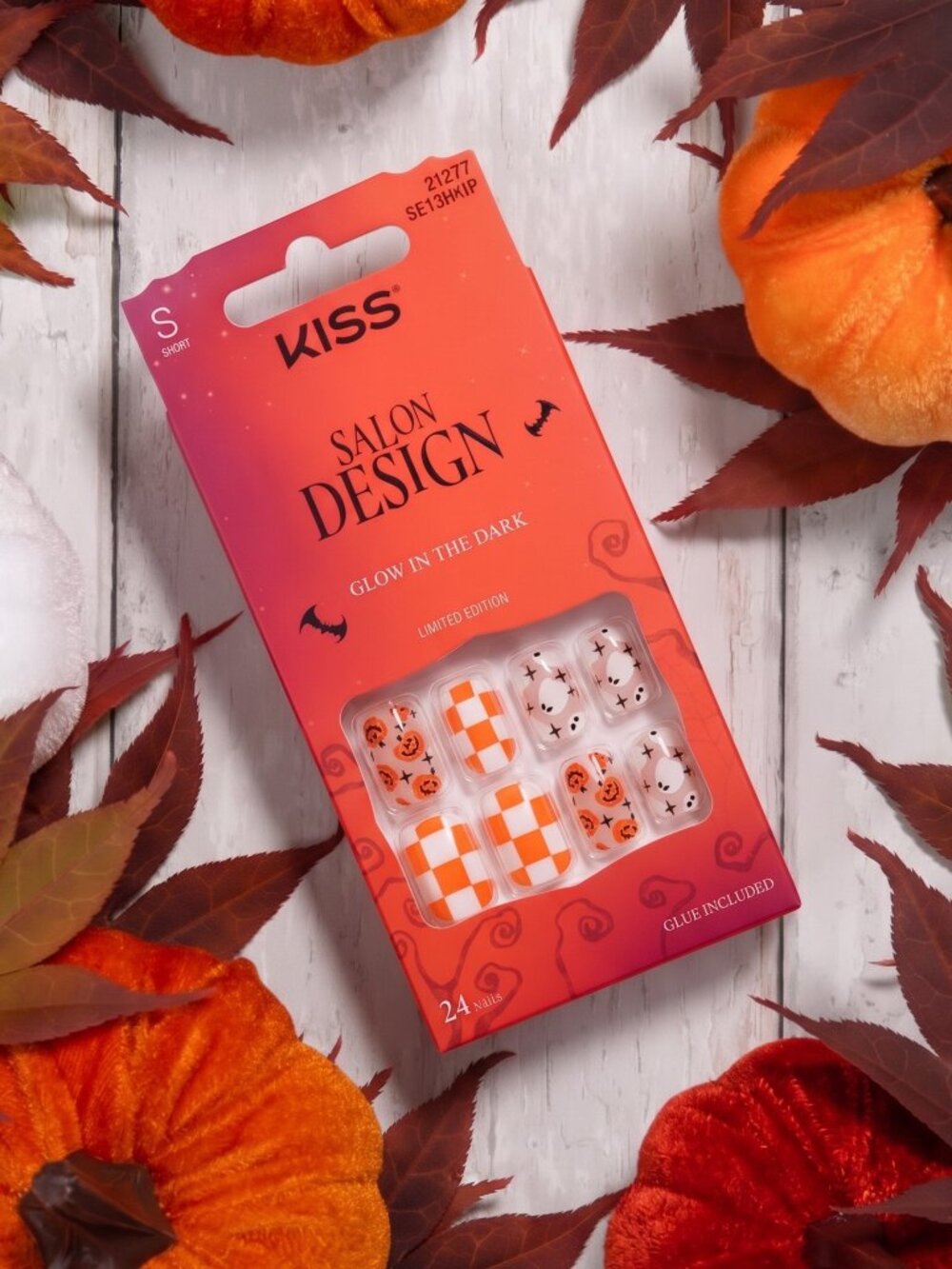 KISS Glow-In-The-Dark Halloween Design Short Length Nails - How Cinematic